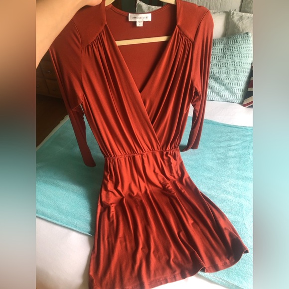 Amour Vert, Midi Modal Dress, Burnt Orange, XS - Picture 2 of 9